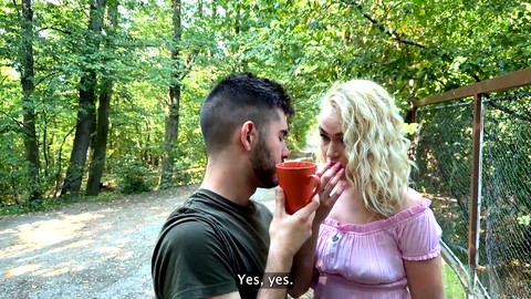 HUNT4K. Young blonde babe moans loudly as she gets pounded by Hunter in the wilderness