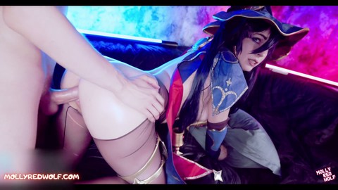 Mona Farms Mora to Settle Her Debts! Genshin Impact Cosplayer MollyRedWolf Gets Naughty