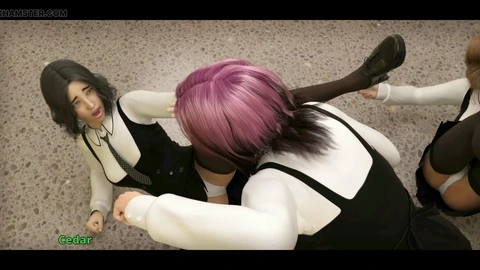 3d animated, teen cosplay, 노 모자이크 헨타이