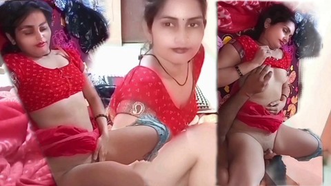 La neo-sposa indiana zia Janvibhabhii offre una sessione di piacere orale selvaggio.