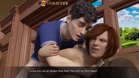 Аниме, мамуля, неожиданный секс втроем