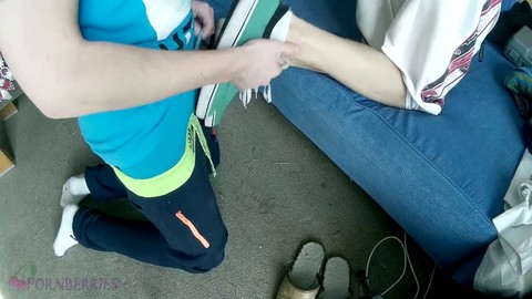 Gay ankle socks, white ankle socks, socksjob