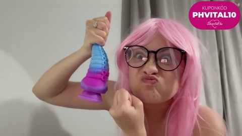 Ich verehre den Schaft, während ich Ahegao-Gesichter in meinem Cosplay-Outfit mache